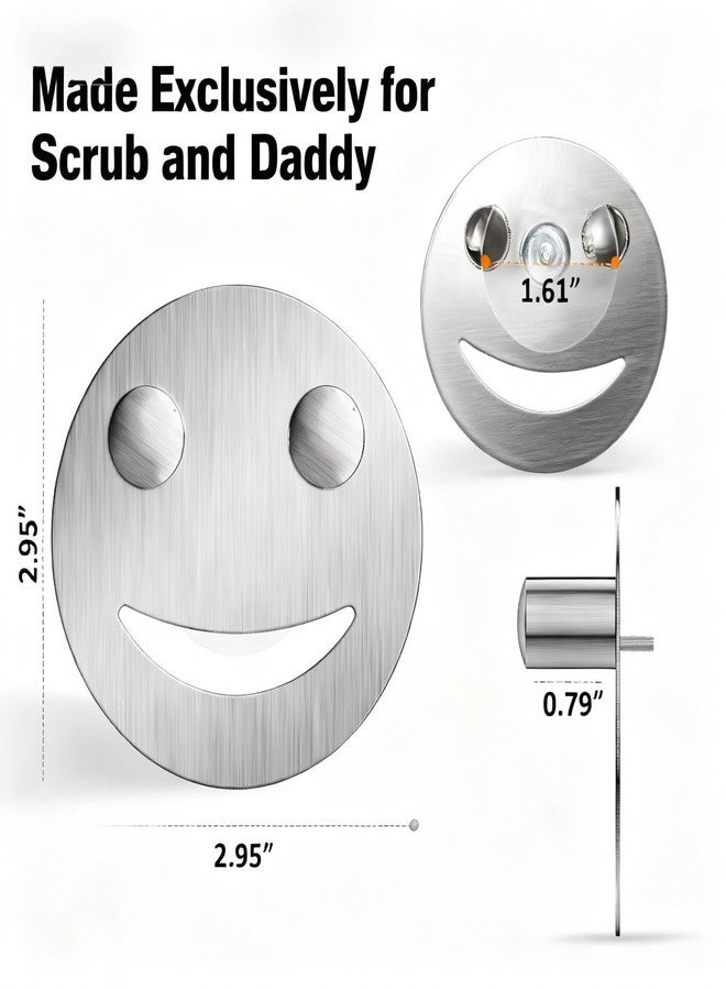 Yoshiky Stainless Steel Smiley Face Dish Sponge Holder, Silver Sink Caddy Organizer Storage with Suction Cup for Kitchen, Kitchen Sink Accessories Decor Scrubber Holder with Gift Box - Image 3